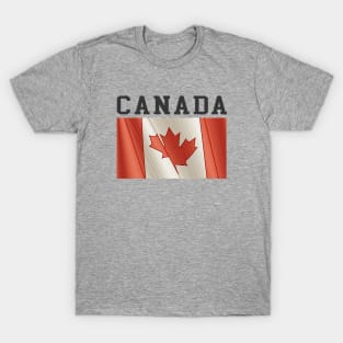 Canada Flag Closed Up and Text Retro Vintage Look T-Shirt